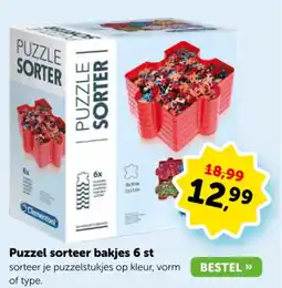 Boekenvoordeel Puzzel sorteer bakjes 6 st aanbieding