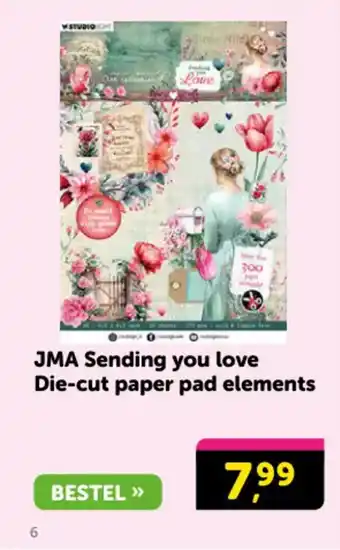 Boekenvoordeel JMA Sending you love Die cut paper pad elements aanbieding