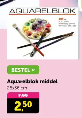 Boekenvoordeel Aquarelblok groot aanbieding