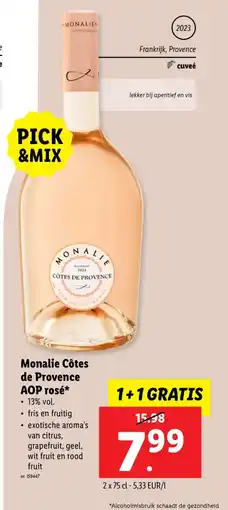 Lidl Monalie Côtes de Provence AOP rosé aanbieding