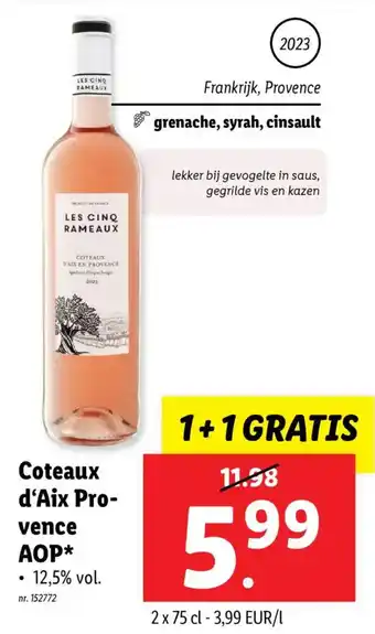 Lidl Coteaux d'aix pro vence AOP aanbieding