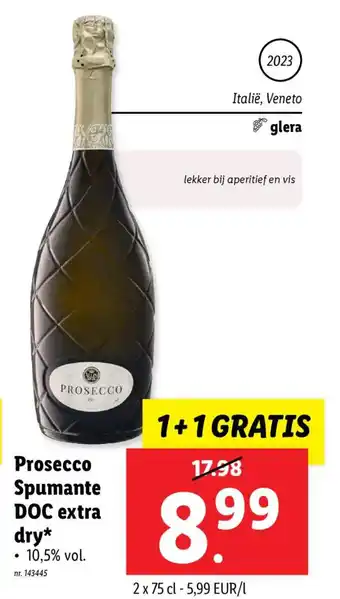 Lidl Prosecco Spumante DOC extra dry aanbieding