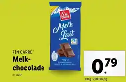 Lidl Fin carré melk chocolade aanbieding