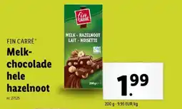 Lidl Fin carré melk chocolade hele hazelnoot aanbieding