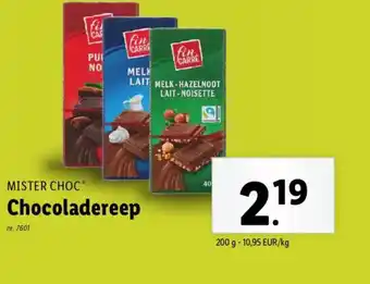 Lidl Mister choc chocoladereep aanbieding