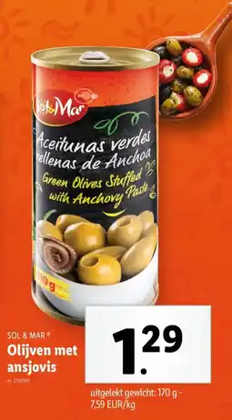 Lidl Sol & mar olijven met ansjovis aanbieding