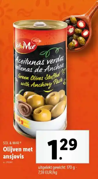 Lidl Sol & mar olijven met ansjovis aanbieding