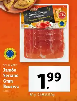 Lidl Sol & mar jamón serrano gran reserva aanbieding