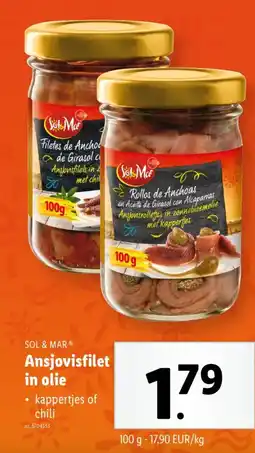 Lidl Sol & mar ansjovisfilet in olie aanbieding