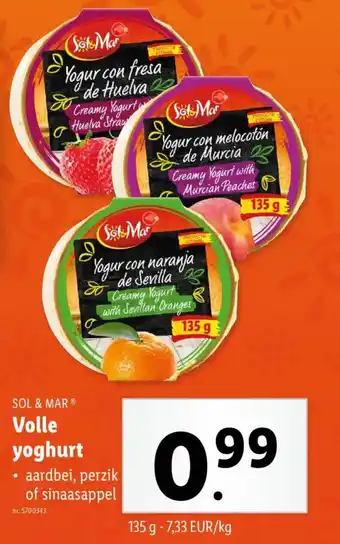 Lidl Sol & mar volle yoghurt aanbieding