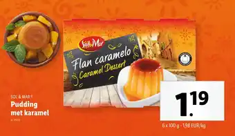 Lidl Sol & mar pudding met karamel aanbieding