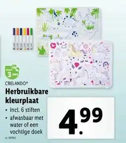 Lidl Crelando herbruikbare kleurplaat aanbieding