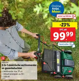 Lidl Parkside 2 in 1 elektrische verticuteerder en gazonbeluchter aanbieding