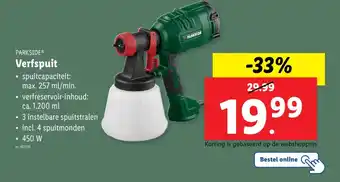 Lidl Parkside verfspuit aanbieding