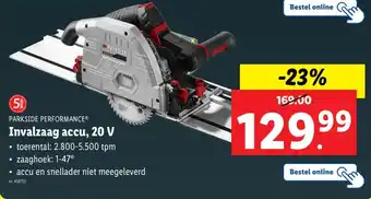 Lidl Parkside performance invalzaag accu 20 V aanbieding