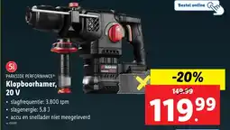 Lidl Parkside performance klopboorhamer  20 V aanbieding