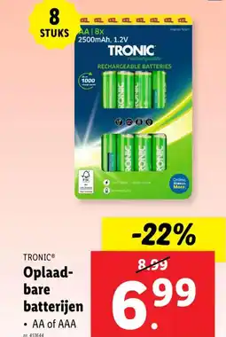 Lidl Tronic oplaad bare batterijen aanbieding