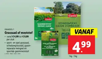 Lidl Grandiol graszaad of meststof aanbieding