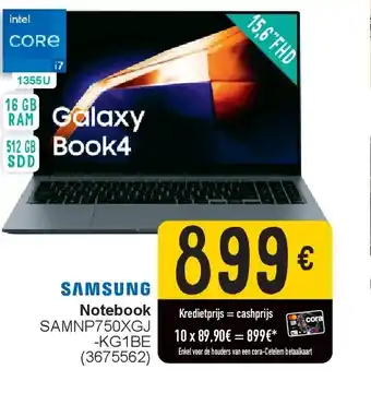 Cora Notebook SAMNP750XGJ -KG1BE aanbieding