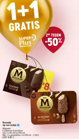 Delhaize Magnum Roomijs op een stokje aanbieding