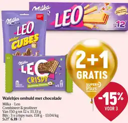 Delhaize Milka - Leo Wafeltjes omhuld met chocolade aanbieding