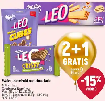 Delhaize Milka - Leo Wafeltjes omhuld met chocolade aanbieding