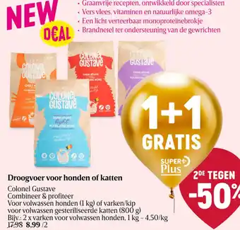 Delhaize Colonel Gustave Droogvoer voor honden of katten aanbieding