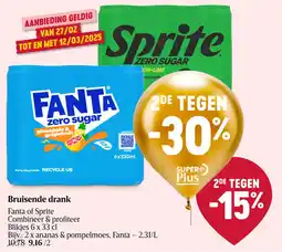 Delhaize Fanta of Sprite Bruisende drank aanbieding