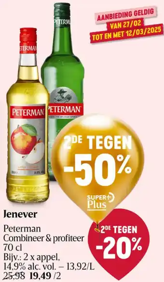 Delhaize Peterman Jenever aanbieding