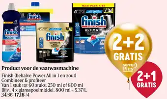 Delhaize Finish Product voor de vaatwasmachine aanbieding