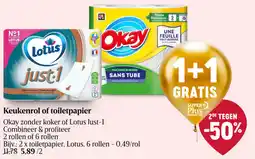 Delhaize Okay Keukenrol of toiletpapier aanbieding