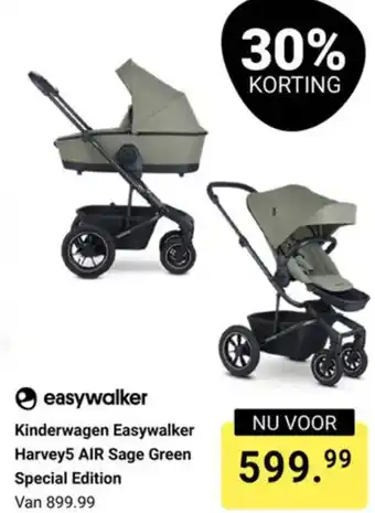 Van Asten BabySuperstore Easywalker Kinderwagen Harvey5 AIR Sage Green aanbieding