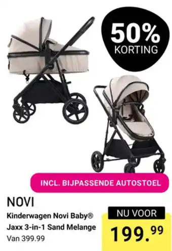 Van Asten BabySuperstore Novi Baby Kinderwagen  Jaxx 3-in-1 Sand Melange aanbieding