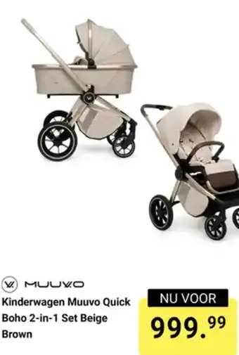 Van Asten BabySuperstore Muuvo kinderwagen Quick Boho 2-in-1 Set Beige aanbieding