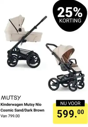 Van Asten BabySuperstore Mutsy Nio kinderwagen Cosmic Sand/Dark Brown aanbieding