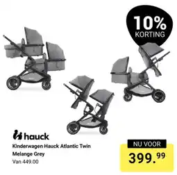 Van Asten BabySuperstore Hauck Kinderwagen Atlantic Twin Melange Grey aanbieding