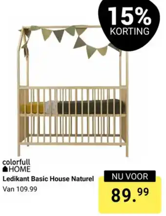 Van Asten BabySuperstore Colorfull home ledikant basic house naturel aanbieding