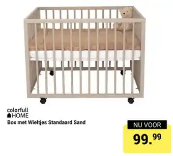 Van Asten BabySuperstore Colorfull home box met wieltjes standaard sand aanbieding