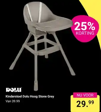 Van Asten BabySuperstore Dolu Kinderstoel Hoog Stone Grey aanbieding