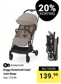 Van Asten BabySuperstore Kinderkraft Buggy Indy2 Calm Beige aanbieding