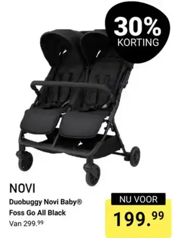 Van Asten BabySuperstore Novi Baby Duobuggy  Foss Go All Black aanbieding