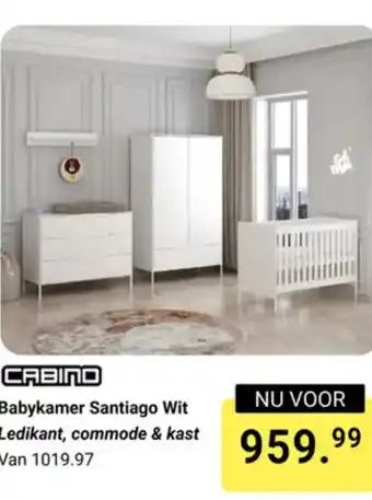 Van Asten BabySuperstore Cabino babykamer santiago wit aanbieding