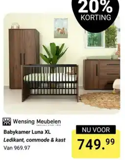 Van Asten BabySuperstore Wensing Meubelen Babykamer Luna XL aanbieding