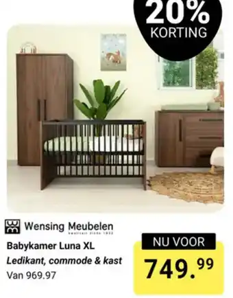 Van Asten BabySuperstore Wensing Meubelen Babykamer Luna XL aanbieding