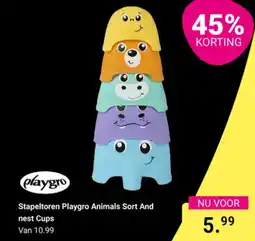 Van Asten BabySuperstore Playgro Stapeltoren Animals Sort And nest Cups aanbieding