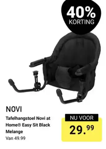 Van Asten BabySuperstore Novi at Home Tafelhangstoel Easy Sit Black Melange aanbieding