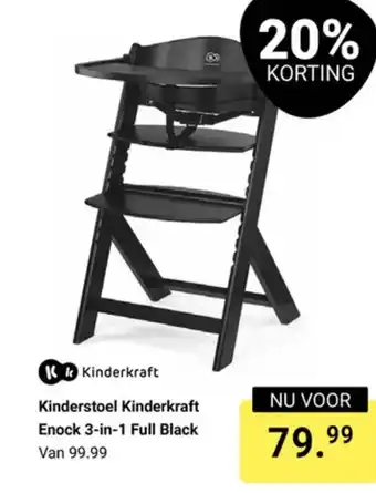 Van Asten BabySuperstore Kinderkraft Kinderstoel Enock 3-in-1 Full Black aanbieding