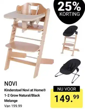 Van Asten BabySuperstore Novi at Home Kinderstoel 1-2 Grow Natural/Black aanbieding