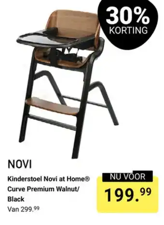 Van Asten BabySuperstore Novi at Home Kinderstoel Curve Premium Walnut/ Black aanbieding