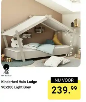 Van Asten BabySuperstore Kinderbed Huis Lodge Light Grey aanbieding